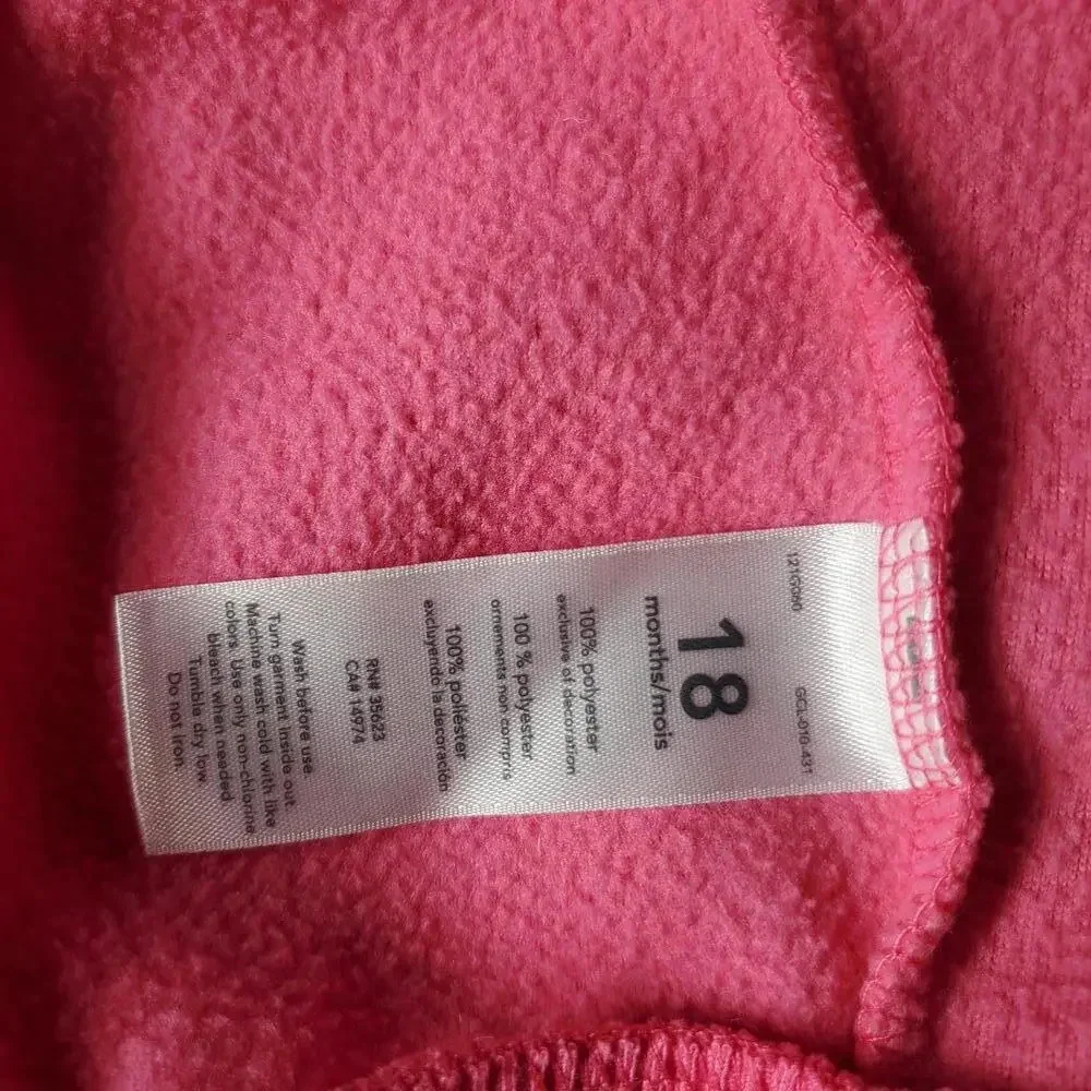 Carter's Pink Hooded Baby Toddler Girl Fleece Vest Size 18m